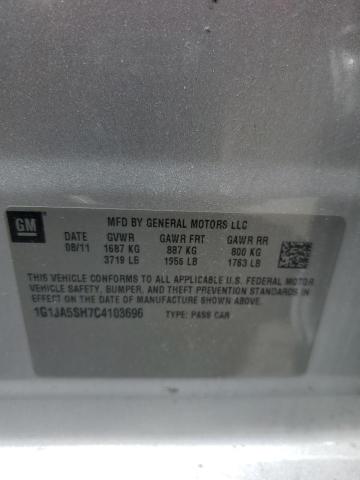 1G1JA5SH7C4103696 - 2012 CHEVROLET SONIC LS SILVER photo 12