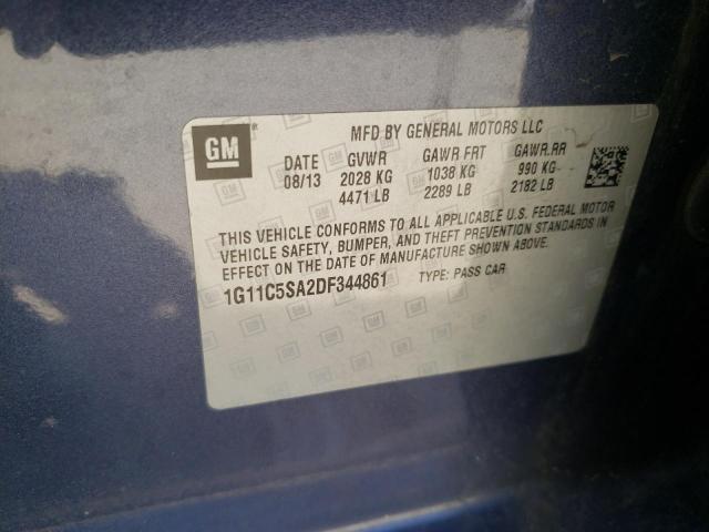 1G11C5SA2DF344861 - 2013 CHEVROLET MALIBU 1LT 蓝色 照片 13