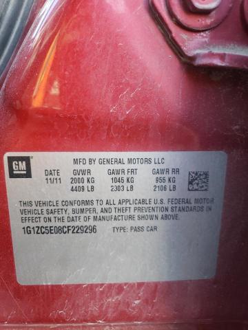 1G1ZC5E08CF229296 - 2012 CHEVROLET MALIBU 1LT RED photo 12