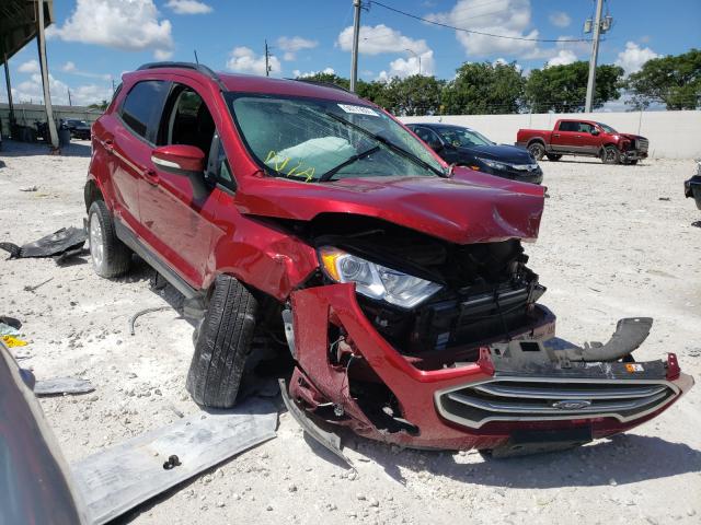 MAJ6P1UL3JC236552 - 2018 FORD ECOSPORT SE BURGUNDY photo 1