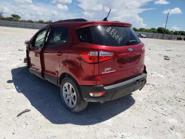 MAJ6P1UL3JC236552 - 2018 FORD ECOSPORT SE BURGUNDY photo 3