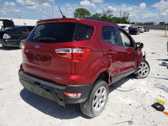 MAJ6P1UL3JC236552 - 2018 FORD ECOSPORT SE BURGUNDY photo 4