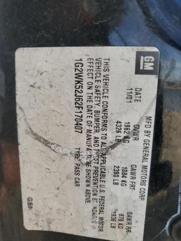 1G2WK52J62F170407 - 2002 PONTIAC GRAND PRIX SE 黑色 照片 12