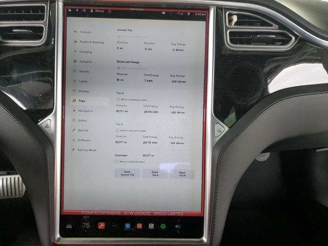 5YJSA1E17HF208645 - 2017 TESLA MODEL S GREEN photo 9