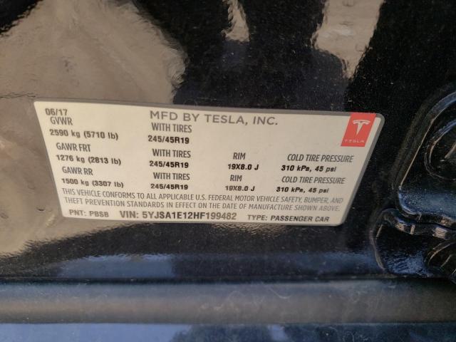 5YJSA1E12HF199482 - 2017 TESLA MODEL S Սև լուսանկար 12