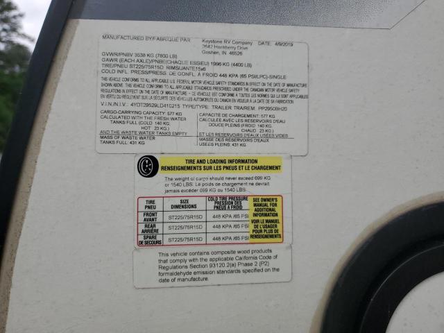 4YDT29529LD410215 - 2020 PASSPORT TRAVELTRLR WHITE photo 10