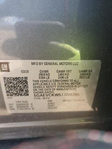 5GAEVCKW5JJ226395 - 2018 BUICK ENCLAVE AVENIR ნაცრისფერი ფოტო 13