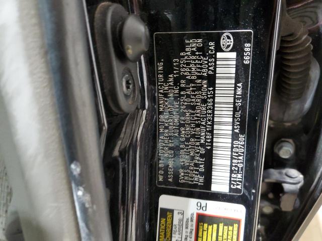 4T4BF1FK3ER366154 - 2014 TOYOTA CAMRY L BLACK photo 13