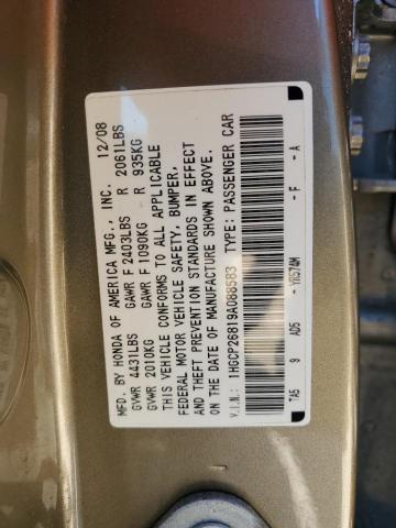 1HGCP26819A088583 - 2009 HONDA ACCORD EXL GOLD photo 13