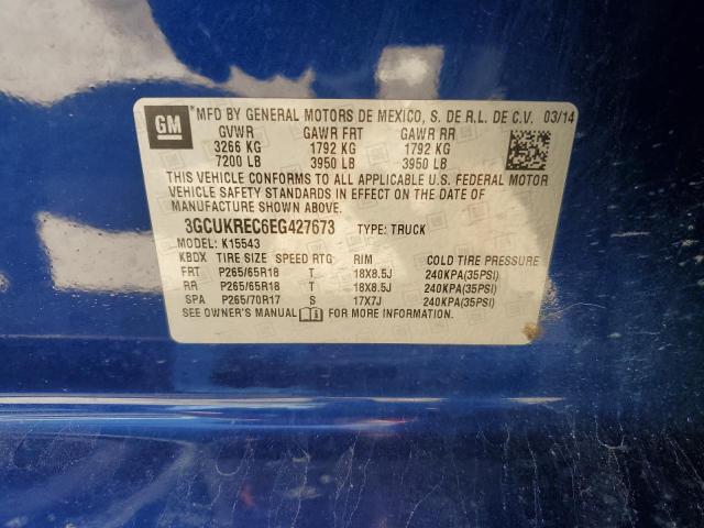 3GCUKREC6EG427673 - 2014 CHEVROLET SILVERADO K1500 LT BLUE photo 12