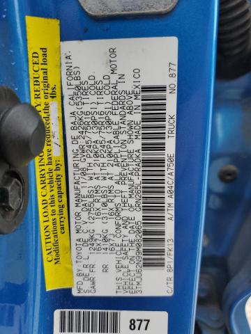 3TMJU62N99M082065 - 2009 TOYOTA TACOMA DOUBLE CAB PRERUNNER BLUE photo 13