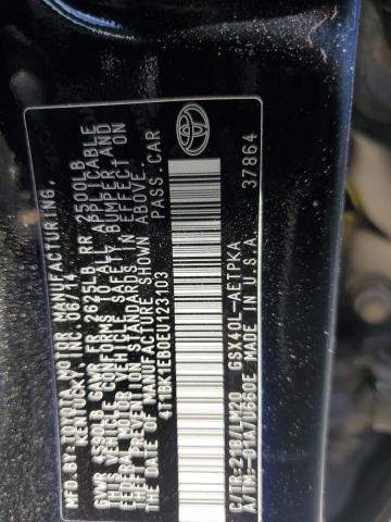 4T1BK1EB0EU123103 - 2014 TOYOTA AVALON BASE 黑色 照片 12