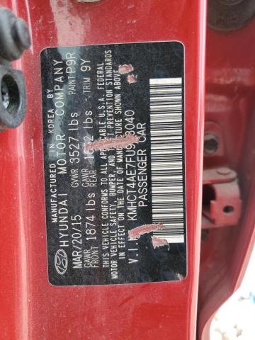 KMHCT4AE7FU903040 - 2015 HYUNDAI ACCENT GLS RED photo 12