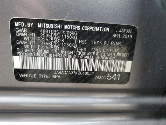 JA4AD2A37KZ048052 - 2019 MITSUBISHI OUTLANDER ES SILVER photo 12