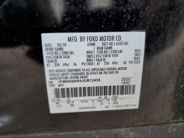 1FM5K8AR9JGB12456 - 2018 FORD EXPLORER POLICE INTERCEPTOR Qara foto 13