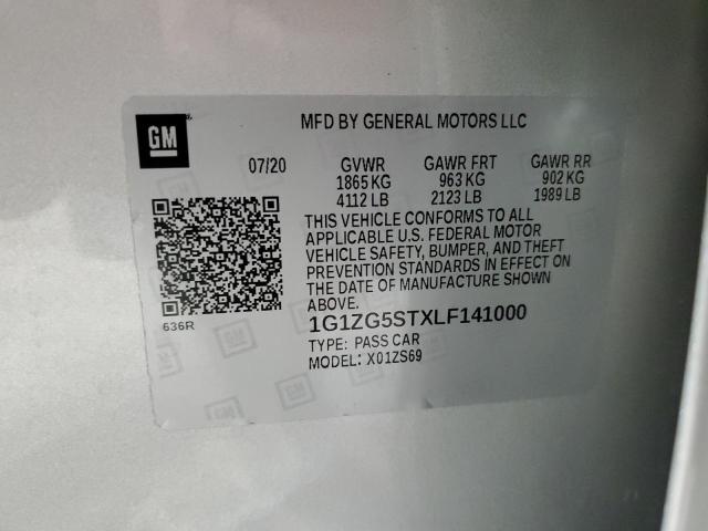 1G1ZG5STXLF141000 - 2020 CHEVROLET MALIBU RS Silber Foto 12