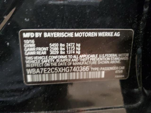 WBA7E2C5XHG740366 - 2017 BMW 740 I BLACK photo 12