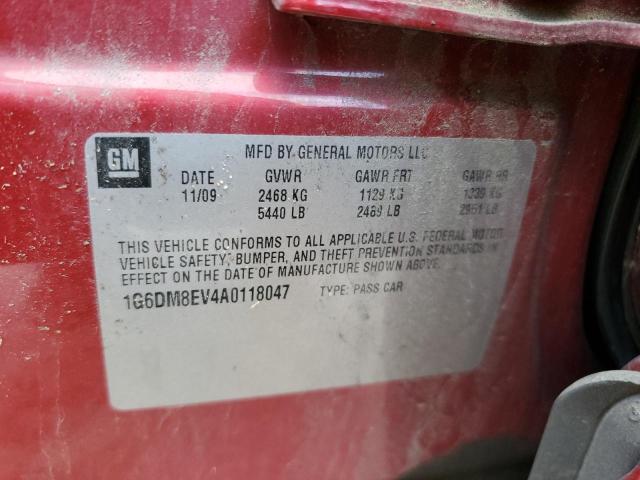 1G6DM8EV4A0118047 - 2010 CADILLAC CTS PERFORMANCE COLLECTION Қызыл фото 13