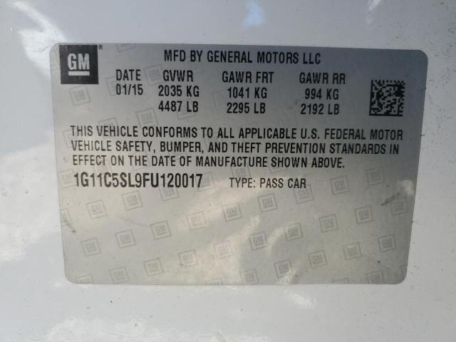 1G11C5SL9FU120017 - 2015 CHEVROLET MALIBU 1LT 白色 照片 12