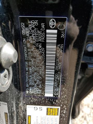 JTDEPMAE3NJ226439 - 2022 TOYOTA COROLLA LE შავი ფოტო 12