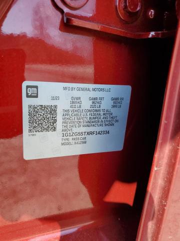 1G1ZG5STXRF142334 - 2024 CHEVROLET MALIBU RS RED photo 12