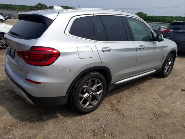 5UXTY5C08M9E87451 - 2021 BMW X3 XDRIVE30I SILVER photo 3