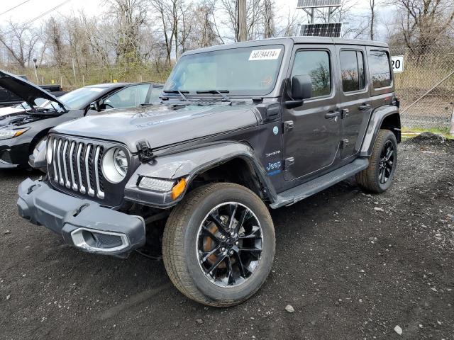 1C4JJXP64MW760147 - 2021 JEEP WRANGLER U SAHARA 4XE GRAY photo 1