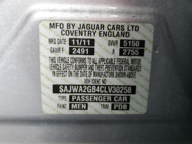 SAJWA2GB4CLV30258 - 2012 JAGUAR XJL SILVER photo 12