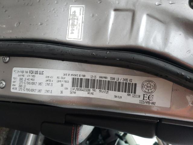 1C4PJMBS9GW223288 - 2016 JEEP CHEROKEE TRAILHAWK SILVER photo 14