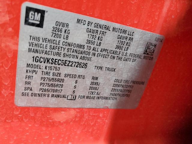 1GCVKSEC5EZ272626 - 2014 CHEVROLET SILVERADO K1500 LTZ RED photo 12