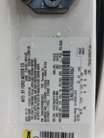 3LN6L2G94DR824067 - 2013 LINCOLN MKZ Սպիտակ լուսանկար 12