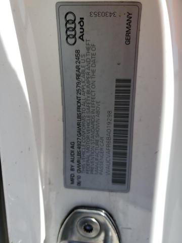 WAUCVAFR6BA019298 - 2011 AUDI S5 PREMIUM PLUS თეთრი ფოტო 12