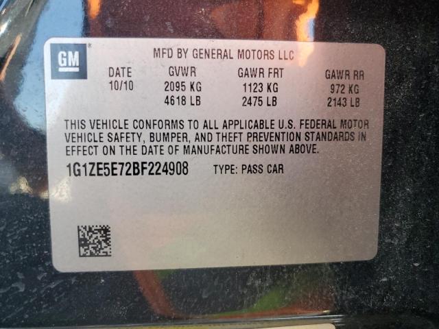 1G1ZE5E72BF224908 - 2011 CHEVROLET MALIBU LTZ 黑色 照片 12