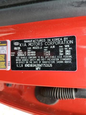 KNDJ63AUXM7751626 - 2021 KIA SOUL GT LINE RED photo 14