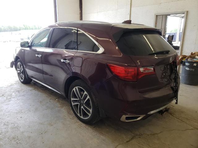 5FRYD7H78HB001393 - 2017 ACURA MDX SPORT HYBRID ADVANCE BURGUNDY photo 2