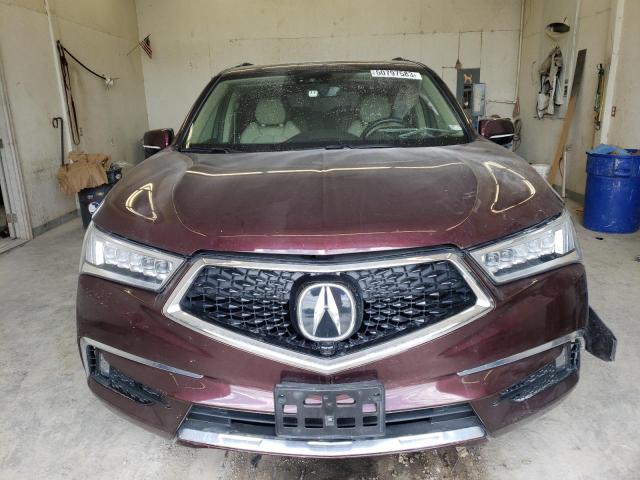 5FRYD7H78HB001393 - 2017 ACURA MDX SPORT HYBRID ADVANCE BURGUNDY photo 5