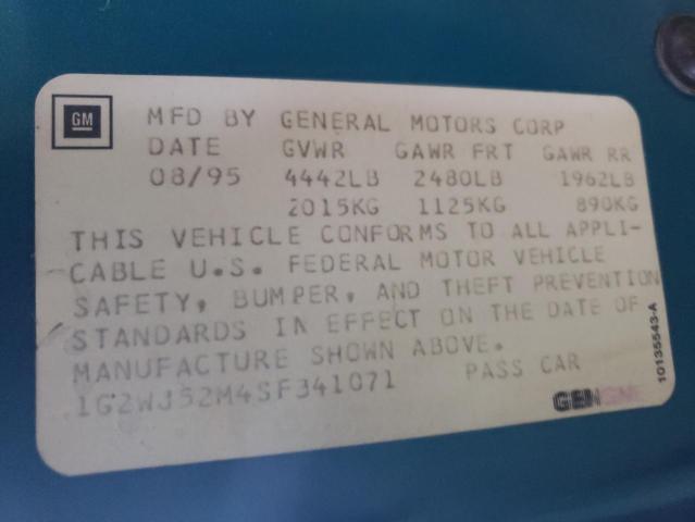1G2WJ52M4SF341071 - 1995 PONTIAC GRAND PRIX SE 绿色 照片 12