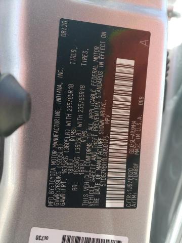 5TDGZRBH1LS050175 - 2020 TOYOTA HIGHLANDER XLE SILVER photo 13