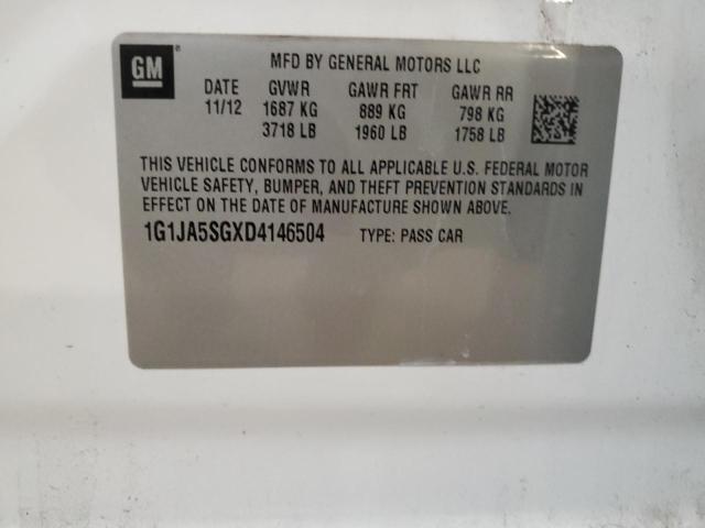 1G1JA5SGXD4146504 - 2013 CHEVROLET SONIC LS WHITE photo 13