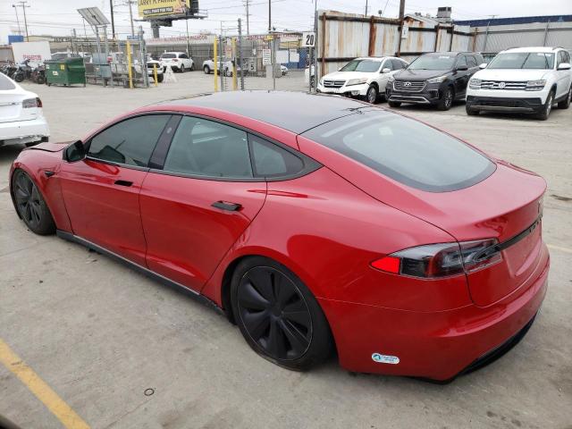 5YJSA1E58MF440412 - 2021 TESLA MODEL S RED photo 2