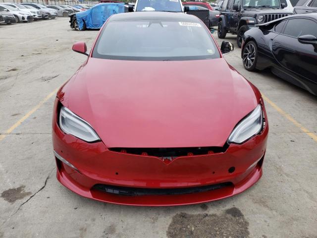 5YJSA1E58MF440412 - 2021 TESLA MODEL S 红色 照片 5