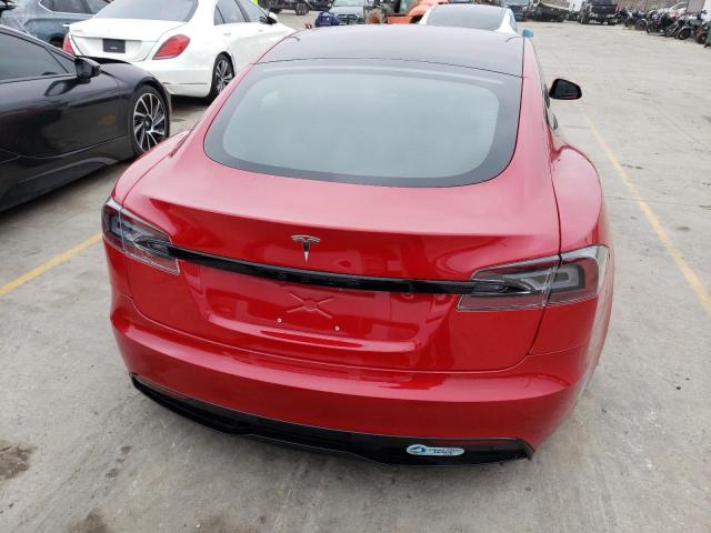 5YJSA1E58MF440412 - 2021 TESLA MODEL S RED photo 6