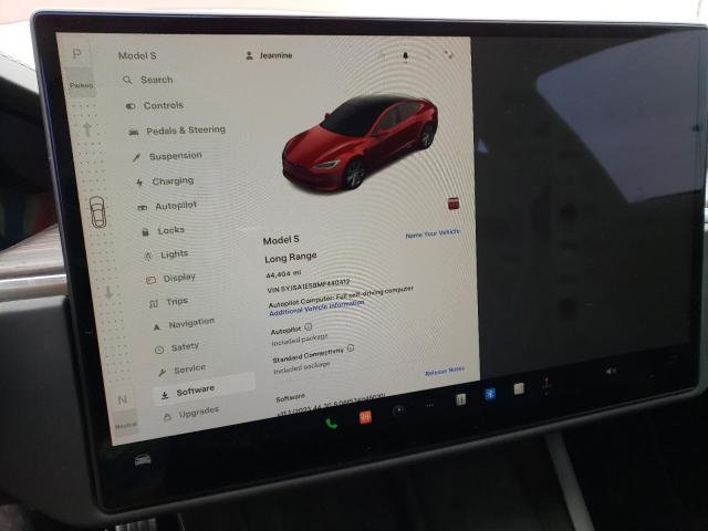 5YJSA1E58MF440412 - 2021 TESLA MODEL S 红色 照片 9