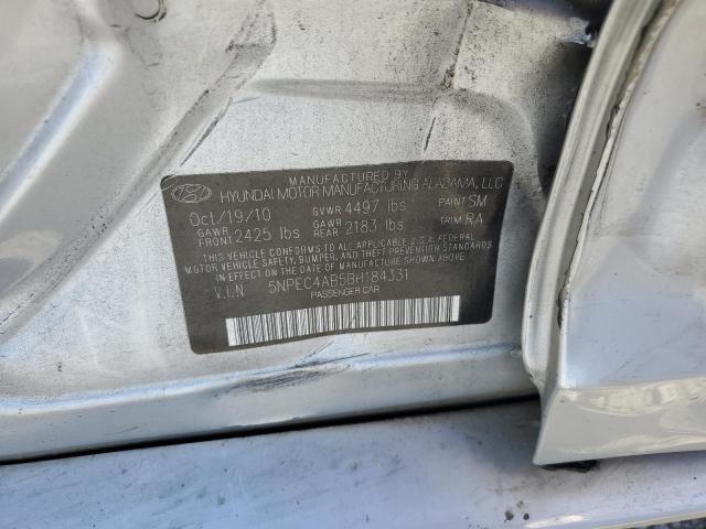 5NPEC4AB5BH184331 - 2011 HYUNDAI SONATA SE SILVER photo 12