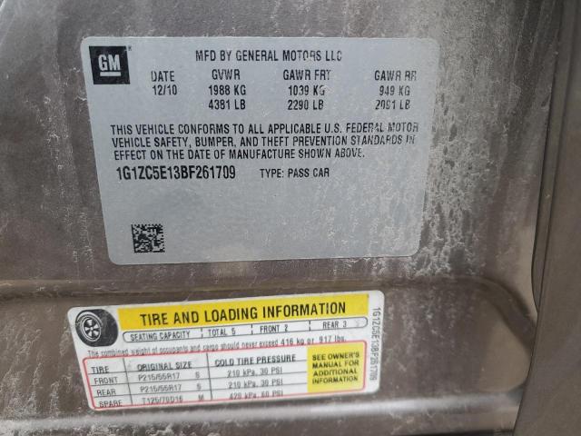 1G1ZC5E13BF261709 - 2011 CHEVROLET MALIBU 1LT GRAY photo 12