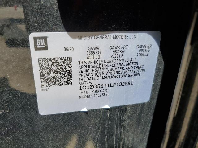 1G1ZG5ST1LF132881 - 2020 CHEVROLET MALIBU RS 黑色 照片 12