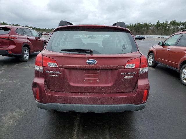 4S4BRBAC0B3437111 - 2011 SUBARU OUTBACK 2.5I BURGUNDY photo 6