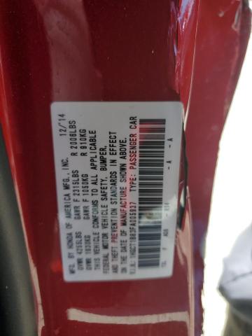 1HGCT1B83FA005937 - 2015 HONDA ACCORD EXL BURGUNDY photo 12