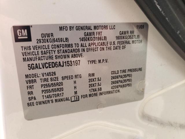 5GALVCED6AJ153197 - 2010 BUICK ENCLAVE CXL BEIGE photo 13