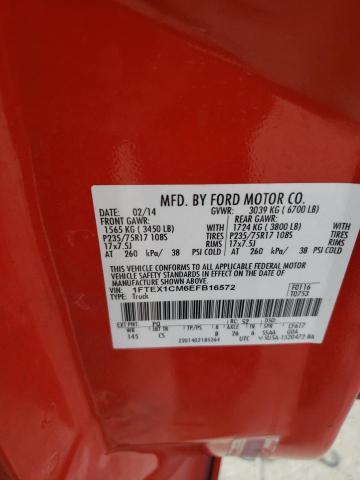 1FTEX1CM6EFB16572 - 2014 FORD F150 SUPER CAB RED photo 12